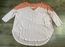 Used, Womens We The Free Burnout V Neck 3/4 Sleeve T-shirt Oversized Size XS for sale  Shipping to South Africa