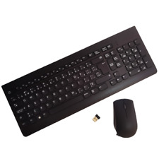 Juego de teclado y ratón inalámbrico canadiense diseño francés negro para Lenovo KBRFBU71 segunda mano  Embacar hacia Argentina