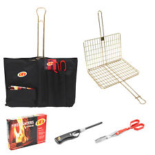 Braai Set Cooking Grid BBQ Tongs Barbecue Lighters Storage Bag Outdoor Grilling for sale  Shipping to South Africa