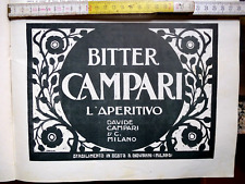 Pubblicità 1922 BITTER CAMPARI L'APERITIVO DAVIDE CAMPARI SESTO SAN GIOVANNI segunda mano  Embacar hacia Argentina