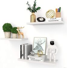 White Floating Shelves for Wall Decor: 3 Sets Wall Mounted Ledge Shelf Wood  for sale  South Orange