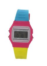 Relógio feminino colorido, pulseira de plástico azul e amarela, estojo rosa. 026011554 comprar usado  Enviando para Brazil