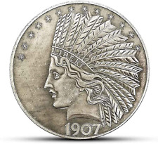  Monedas antiguas de diez dólares Morgan Indian Head 1907 plata esterlina 925, usado segunda mano  Embacar hacia Argentina