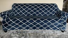 Lote de 4 capas protetoras de sofá elásticas azul marinho e branco comprar usado  Enviando para Brazil