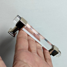 6 alças quadradas de acrílico transparente prata armário barra T botões gaveta puxa 3,5 polegadas comprar usado  Enviando para Brazil