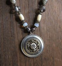 Used, Chico's Chunky Boho 16" Necklace Bead Medallion Pendant for sale  Shipping to South Africa