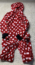 Pijama de una sola pieza rojo/blanco con lunares de Disney Minnie Mouse. lana. Tamaño mediano segunda mano  Embacar hacia Argentina