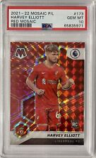 2021-22 Panini Mosaic EPL Harvey Elliott Red Rookie RC PSA 10 #173 Liverpool  for sale  Shipping to South Africa