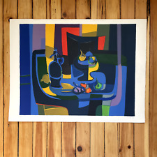 Vintage Marcel Mouly Abstract Lithograph Signed Numbered Modern Still Life Fruit for sale  Shipping to South Africa