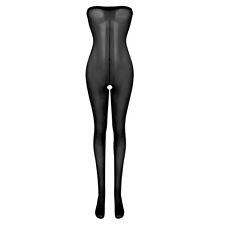 Meia-calça feminina de malha transparente aberta virilha biqueira a busto corpo meia lingerie comprar usado  Enviando para Brazil