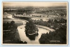 Used, POSTCARD Leicester aerial air view, River Soar & Weir, Abbey Park? real photo RP for sale  Shipping to South Africa