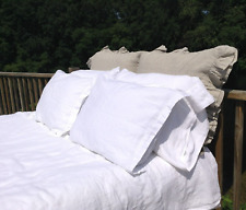 3 PC 100% Pure French Flax Linen Duvert Cover Set in White for sale  Shipping to South Africa