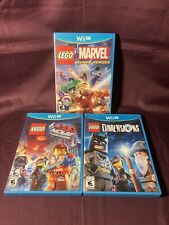 Wii U Lego Game Lot of 3 Dimensions Marvel Super Heroes Lego Movie Tested for sale  Shipping to South Africa