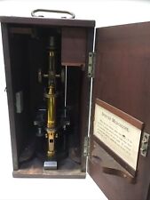 1900 Era Spencer Lens Company microscópio de latão com estojo/hardware de madeira original comprar usado  Enviando para Brazil