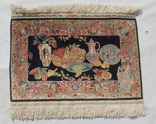 20th century Antique Hereke Silk Fine Quality Rug Carpet 62x44cm for sale  Shipping to South Africa