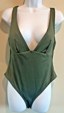 H&M Womens Medium Shaping One-Piece Bathing Suit Swimwear Dark Sage Green for sale  Shipping to South Africa