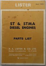 Lista de peças originais Lister para motores diesel ST & STMA, livro 1705PL comprar usado  Enviando para Brazil
