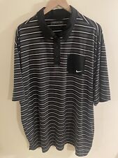 Camisa polo Nike golfe; masculina 2XL listrada preta branca Swoosh bolso ajuste padrão comprar usado  Enviando para Brazil