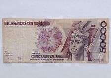 Usado, Billete de 50000 pesos de México 1990 moneda mexicana banco de dinero segunda mano  Embacar hacia Argentina