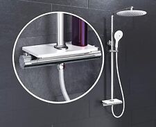Thermostat Überkopfbrauseset Duscharmatur Regendusche Duschsystem chrom weiß gebraucht kaufen  Versand nach Switzerland