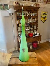 Vintage Tall Italian Empoli Glass Genie Bottle – Cased Green – Great! – for sale  Shipping to South Africa