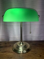 Antique Vintage Green Emeralite ARM BRASS Bankers Desk Lamp Retro Works Tested, used for sale  Shipping to South Africa