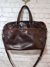 Alma Milano Brown Leather Briefcase Laptop Travel Bag Trolley Sleeve $475 for sale  Shipping to South Africa