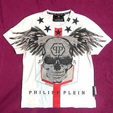 Camiseta masculina Philipp Plein caveira com asas gráfica branca e strass tamanho G comprar usado  Enviando para Brazil