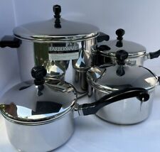 Farberware Classic 8pc Set 8Qt 2Qt 1.5Qt 1Qt Impact Bonded 18/10 Stainless Steel, used for sale  Shipping to South Africa