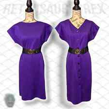 Vestido de Colección Años 80 Púrpura Rockabilly Twee con Botones Frontal/Trasera Secretaria segunda mano  Embacar hacia Mexico