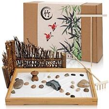 Kit de jardim zen japonês para mesa 11x7,5 polegadas grande conjunto de ferramentas bandeja de bambu comprar usado  Enviando para Brazil