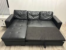 Black leather corner for sale  PURLEY
