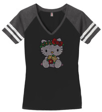 Para mujer Hello Kitty Camiseta Damas Camiseta S-4XL Ostentosa Cuello en V segunda mano  Embacar hacia Argentina