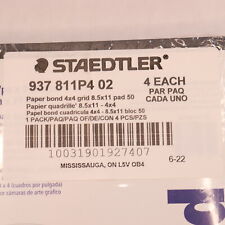 (4 piezas) Papel Staedtler Bond 50 hojas blanco con rejilla azul 8-1/2"" x 11"" 937811P4, usado segunda mano  Embacar hacia Argentina