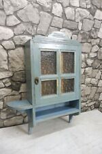 Antique Wooden Wall Cabinet Bathroom Cabinet Medicine Cabinet Shabby Chic Blue for sale  Shipping to South Africa