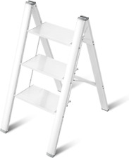 Used, 3 Step Ladder Aluminum Lightweight Folding Step Stool Wide Anti-Slip Pedal 330 for sale  Shipping to South Africa