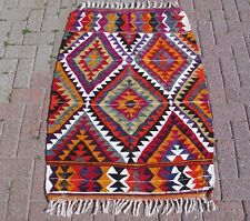 Tapete vintage turco kilim colorido pequeno boho tapete tribal nômade kilim geométrico comprar usado  Enviando para Brazil