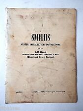 Smiths heater instructions for sale  SHEFFIELD