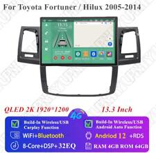 Rádio estéreo 13,3"" Android 12car GPS 4G+64GB para Toyota Fortuner Hilux 2005-14 comprar usado  Enviando para Brazil
