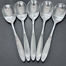 5 Wallace Array Soup Spoon Stainless Flatware Silverware Satin Plain 18/10 for sale  Shipping to South Africa