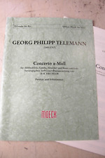 Antiguo Notas Georg Philipp Telemann Concerto Flauta Dulce Gambe Basso Ua, usado segunda mano  Embacar hacia Argentina