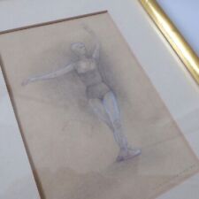 Elaine Petts 1985 original art drawing, ballet ballerina study sketch + frame, used for sale  Shipping to South Africa