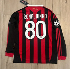 Camiseta deportiva de fútbol AC Milan retro 09/10 Ronaldinho #80 manga larga para el hogar talla L, usado segunda mano  Embacar hacia Mexico