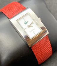 LACOSTE Tank Curvex relógio de quartzo feminino 34mm aço branco vermelho lagarto genuíno NOVO comprar usado  Enviando para Brazil