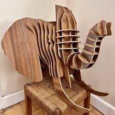 Large 18” Wooden Elephant Animal Head 3D Wall Art Hanging Home Decor for sale  Shipping to South Africa