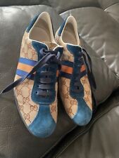 Used, Gucci Beige/Blue /Orange GG Supreme Canvas And Suede Low Top Sneakers Size 9 for sale  Shipping to South Africa