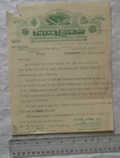 1926 attractive letter Frank Love, plumbers brasswork flushing cisterns, London for sale  Shipping to South Africa