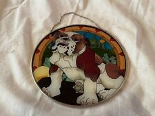 Bulldog stained glass for sale  Greenville Junction