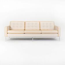 2012 Florence Knoll Three Seat Leather Sofa w/ Custom Leather and Chromed Base for sale  Shipping to South Africa