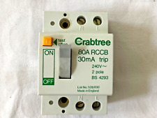 crabtree 80a rccb for sale  IPSWICH